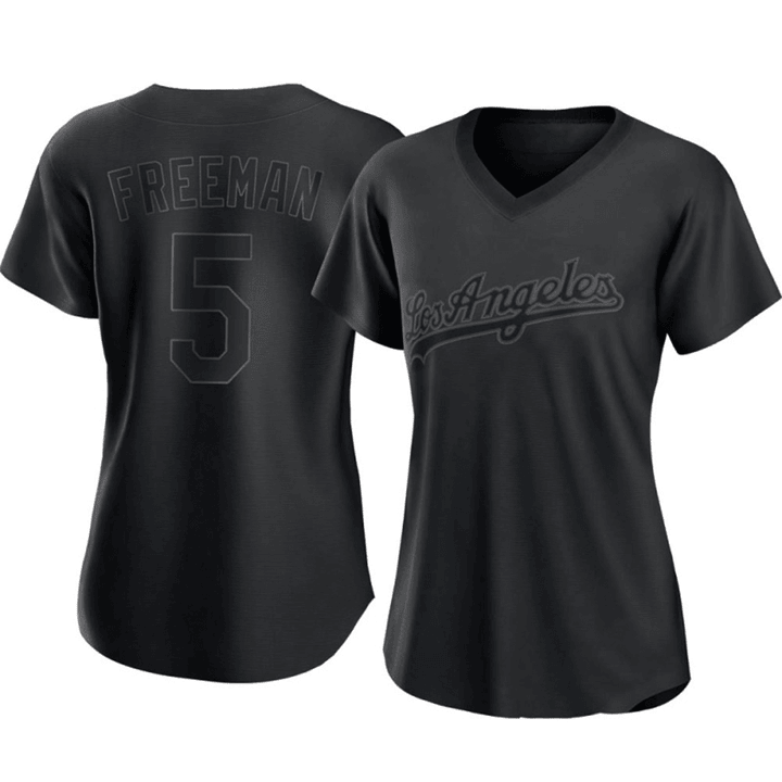Women's Los Angeles Dodgers #5 Freddie Freeman Black Jersey
