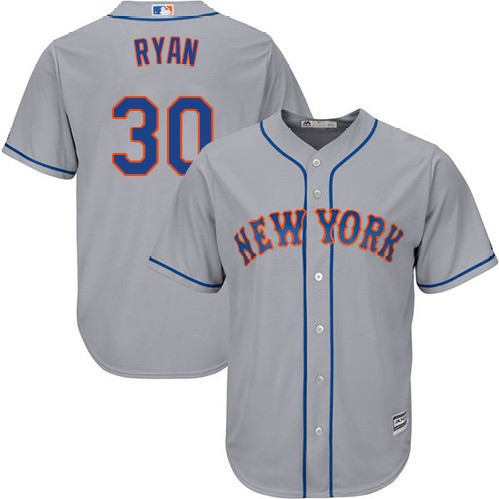 Men's New York Mets #30 Nolan Ryan Grey Road Cool Base Baseball Jersey