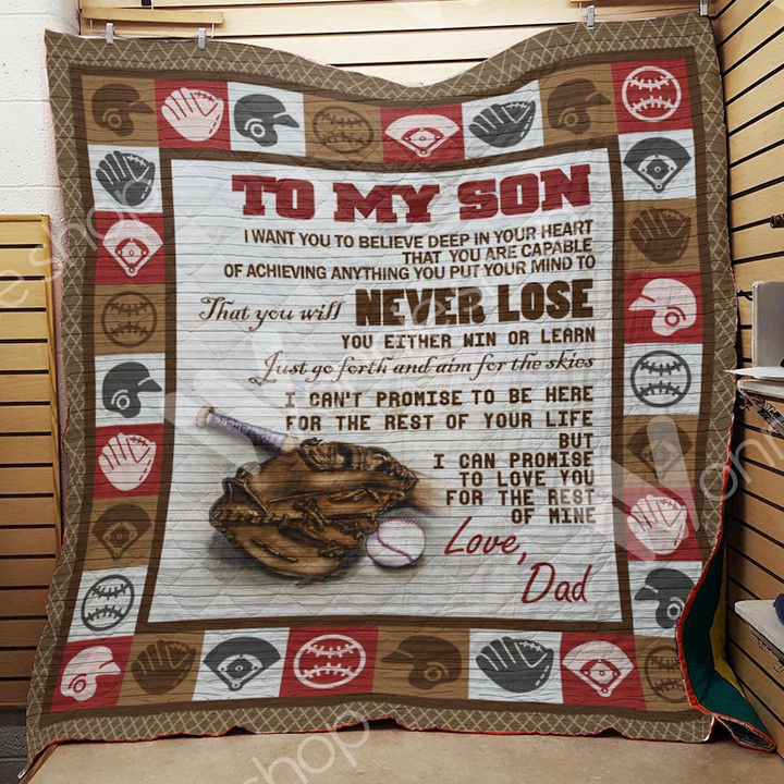 Baseball Dad 3D Customized Quilt Blanket Size Single, Twin, Full, Queen, King, Super King  