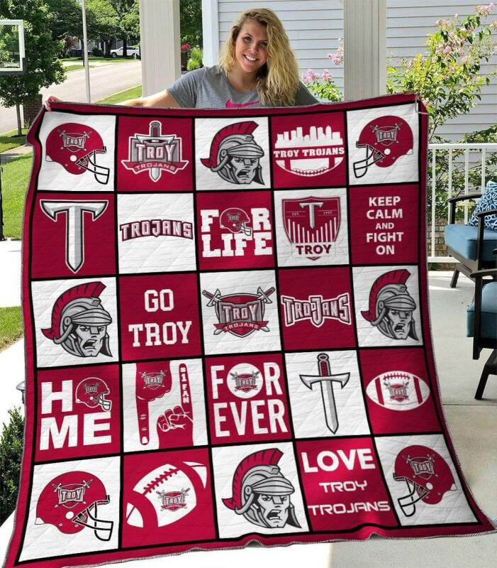 Ncaa Troy Trojans 3D Customized Personalized 3D Customized Quilt Blanket Size Single, Twin, Full, Queen, King, Super King  