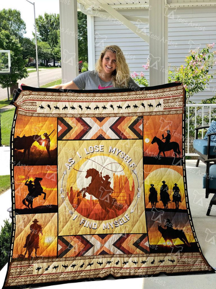 Rodeo Cowboy 3D Quilt Blanket Size Single, Twin, Full, Queen, King, Super King  