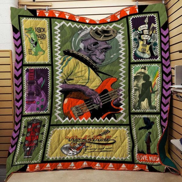 Guitar 3D Customized Quilt Blanket Size Single, Twin, Full, Queen, King, Super King  