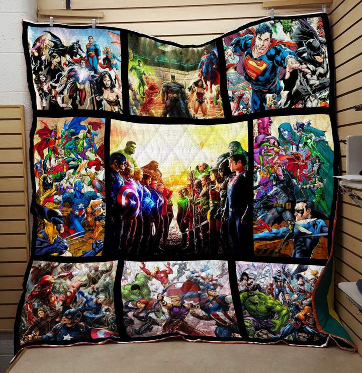 Marvel Comic Fabric 3D Customized Quilt Blanket Size Single, Twin, Full, Queen, King, Super King  