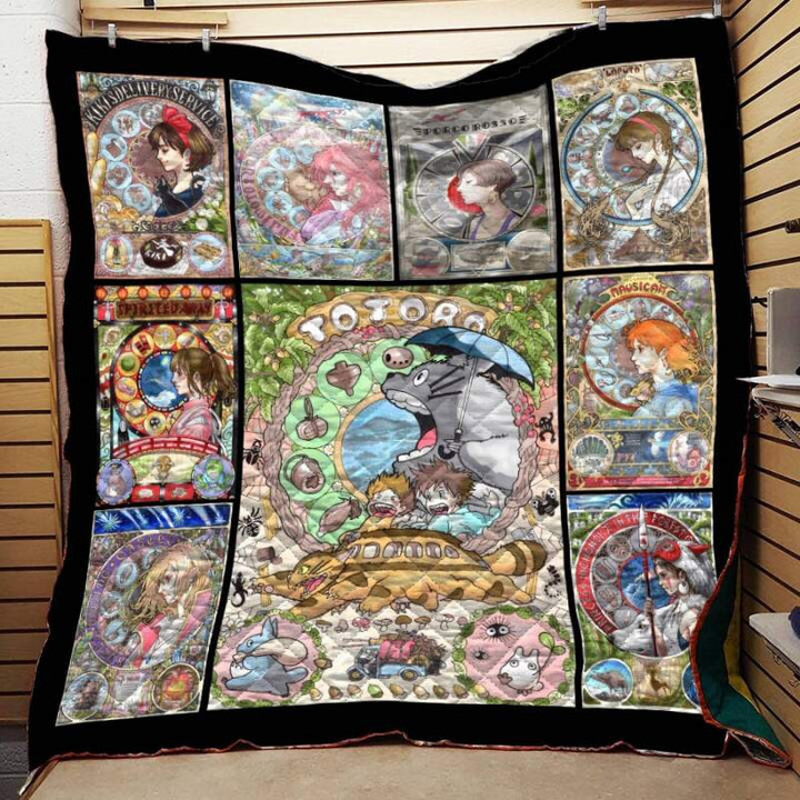Ghibli Antique Art For Fans 3D Customized Quilt Blanket Size Single, Twin, Full, Queen, King, Super King  