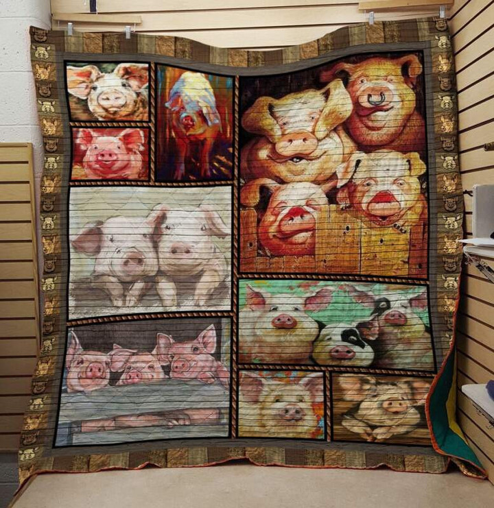Pig 3D Customized Quilt Blanket Size Single, Twin, Full, Queen, King, Super King  