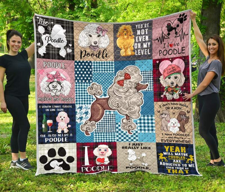 Poodlei Have Poodles 3D Quilt Blanket Size Single, Twin, Full, Queen, King, Super King  