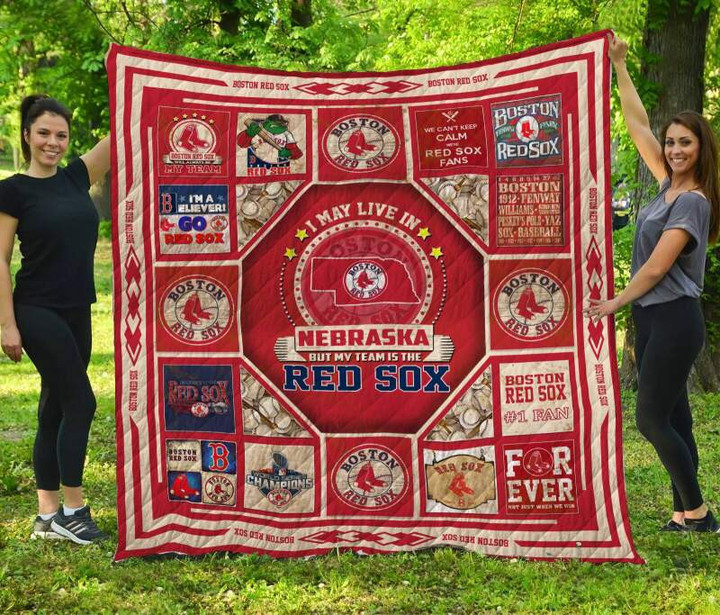 Boston Red Soxnebraska 3D Customized Quilt Blanket Size Single, Twin, Full, Queen, King, Super King   , MLB Quilt Blanket