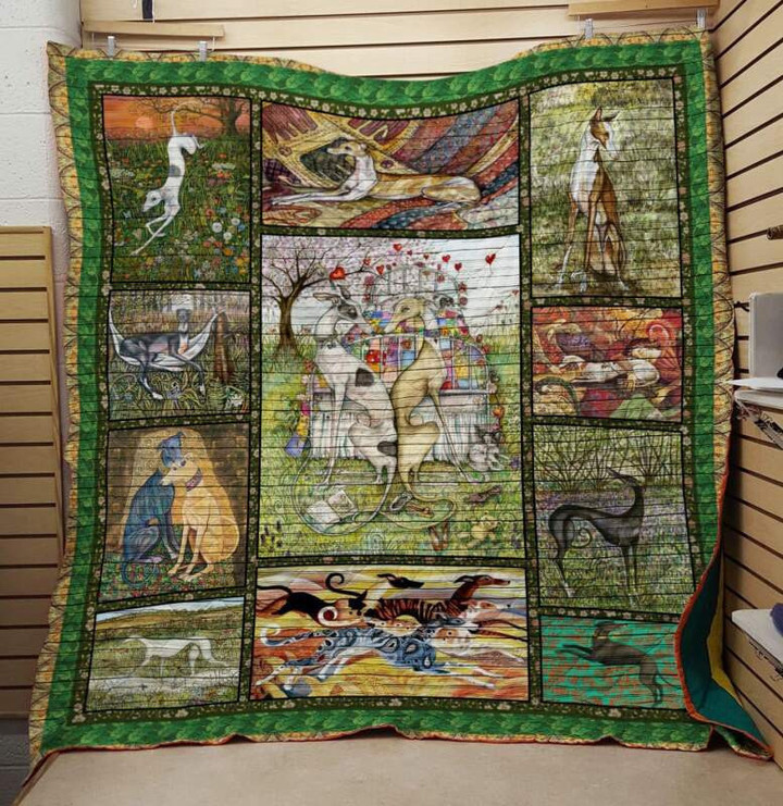 Greyhoundhunting Together 3D Quilt Blanket Size Single, Twin, Full, Queen, King, Super King  