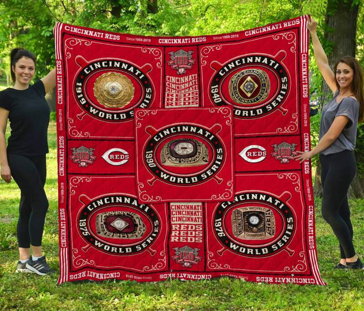 Cincinnati Reds 3D Customized Quilt Blanket Size Single, Twin, Full, Queen, King, Super King   , MLB Quilt Blanket