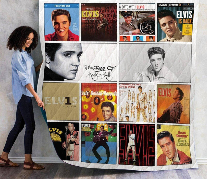 Elvis Presley Albums Quilt Blanket Size Single, Twin, Full, Queen, King, Super King  