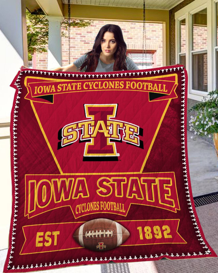 Iowa State Cyclones Football 3D Customized Quilt Blanket Size Single, Twin, Full, Queen, King, Super King  
