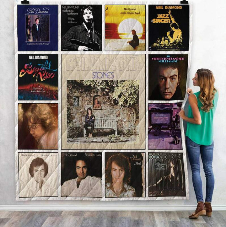 Neil Diamond Albums 3D Customized Quilt Blanket Size Single, Twin, Full, Queen, King, Super King  