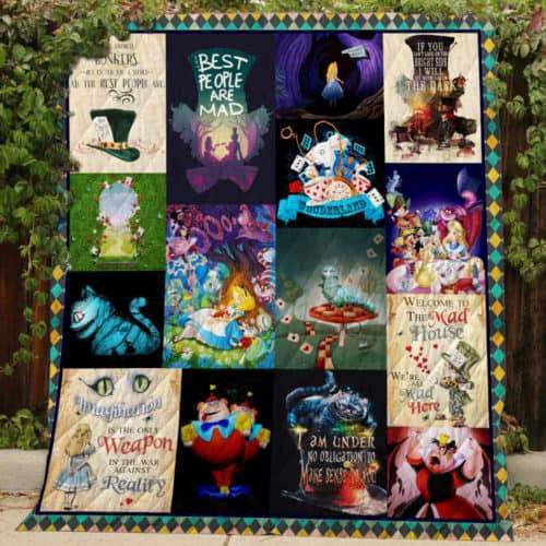 Alice In Wonderland 3D Customized Quilt Blanket Size Single, Twin, Full, Queen, King, Super King  