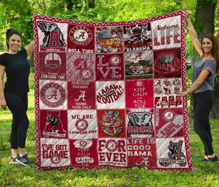 Alabama Crimson Tide Football 3D Customized Quilt Blanket Size Single, Twin, Full, Queen, King, Super King  , NCAA Quilt Blanket 
