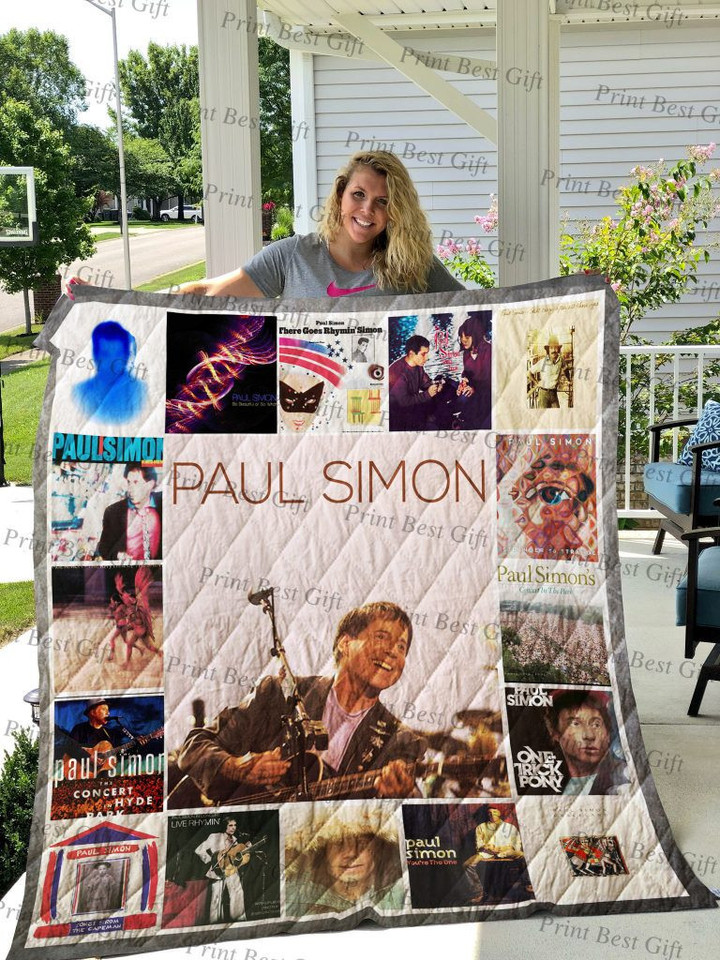 Paul Simon Poster 3D Quilt Blanket Size Single, Twin, Full, Queen, King, Super King  