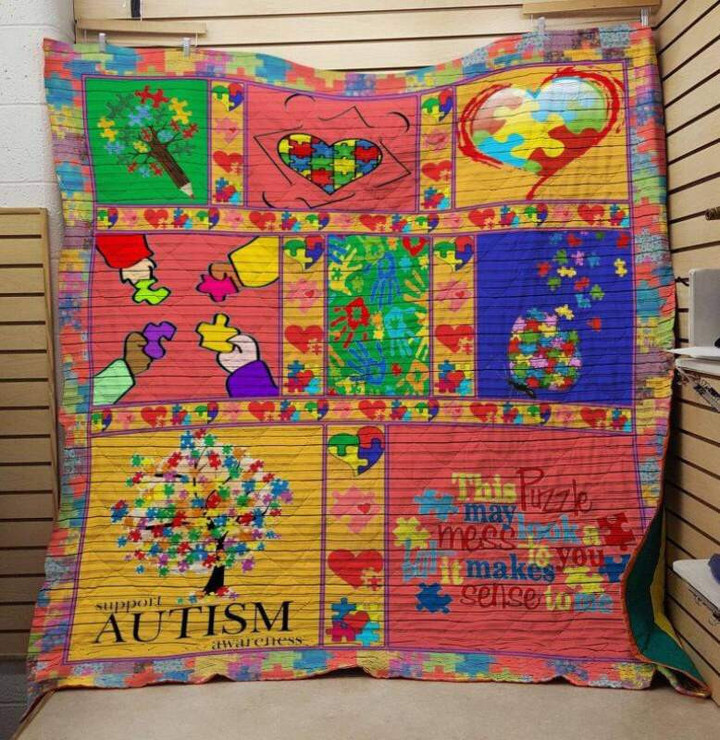 Autism Puzzle 3D Customized Quilt Blanket Size Single, Twin, Full, Queen, King, Super King  