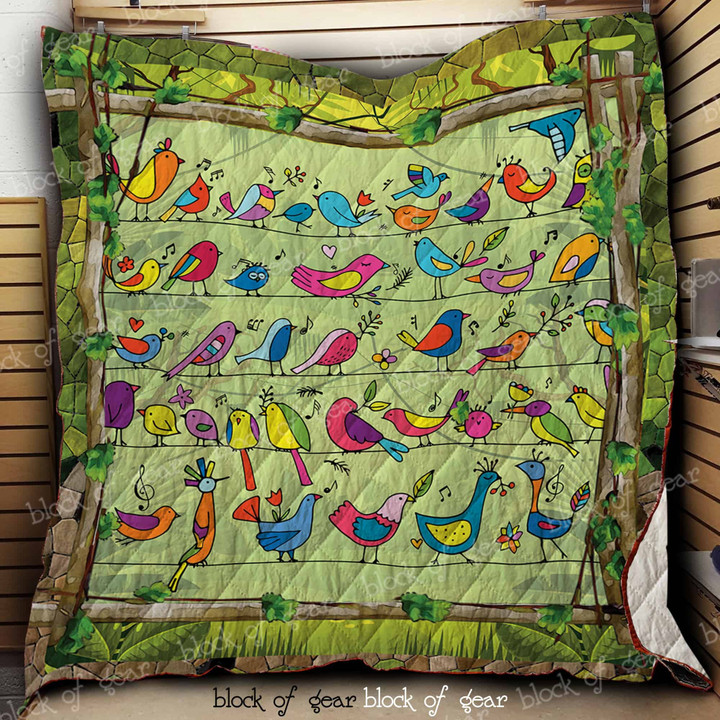 Bird 3D Quilt Blanket Size Single, Twin, Full, Queen, King, Super King  