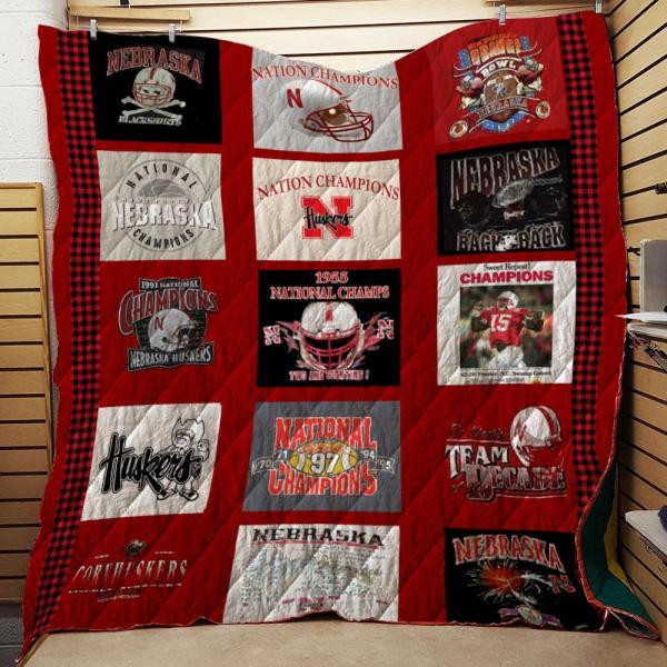 Ncaa Nebraska Cornhuskers 3D Customized Personalized 3D Customized Quilt Blanket Size Single, Twin, Full, Queen, King, Super King   , NCAA Quilt Blanket 