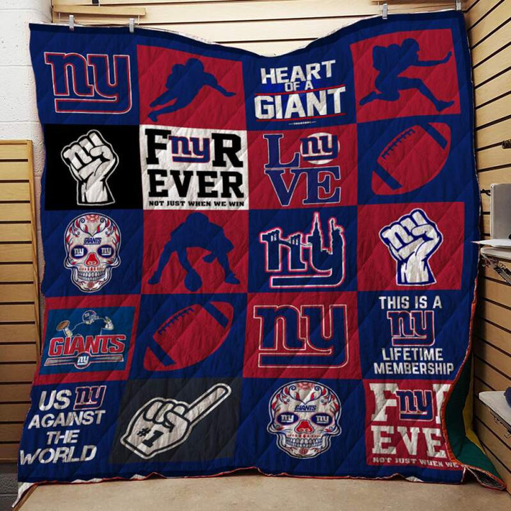 New York Giants 3D Customized Quilt Blanket Size Single, Twin, Full, Queen, King, Super King   , NFL Quilt Blanket