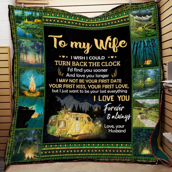 I Wishcould Turn Back The Clock Btt Camping 3D Quilt Blanket Size Single, Twin, Full, Queen, King, Super King  