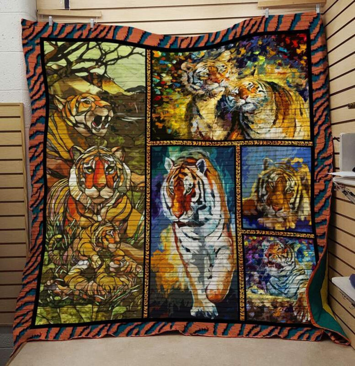 Tiger 3D Customized Quilt Blanket Size Single, Twin, Full, Queen, King, Super King  