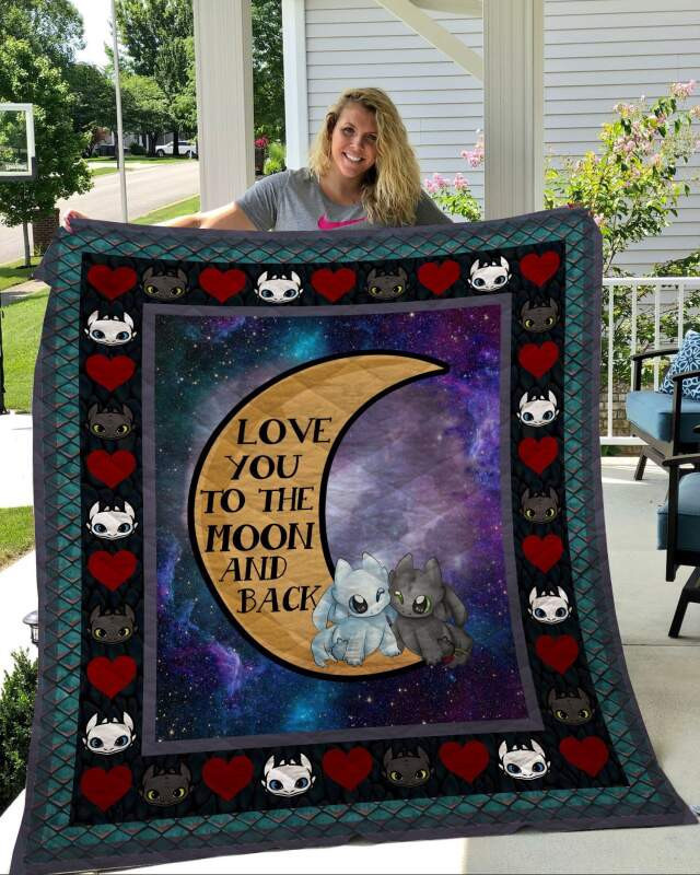 Toothless And Light Fury 3D Customized Quilt Blanket Size Single, Twin, Full, Queen, King, Super King  