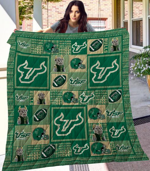 Ncaa South Florida Bulls 3D Customized Personalized 3D Customized Quilt Blanket Size Single, Twin, Full, Queen, King, Super King  