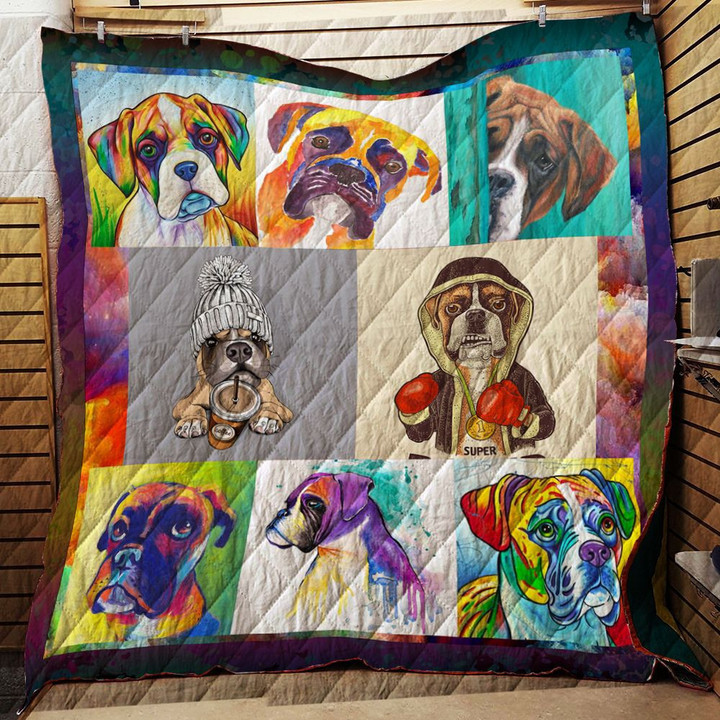 Boxer Customize Quilt Blanket Size Single, Twin, Full, Queen, King, Super King  
