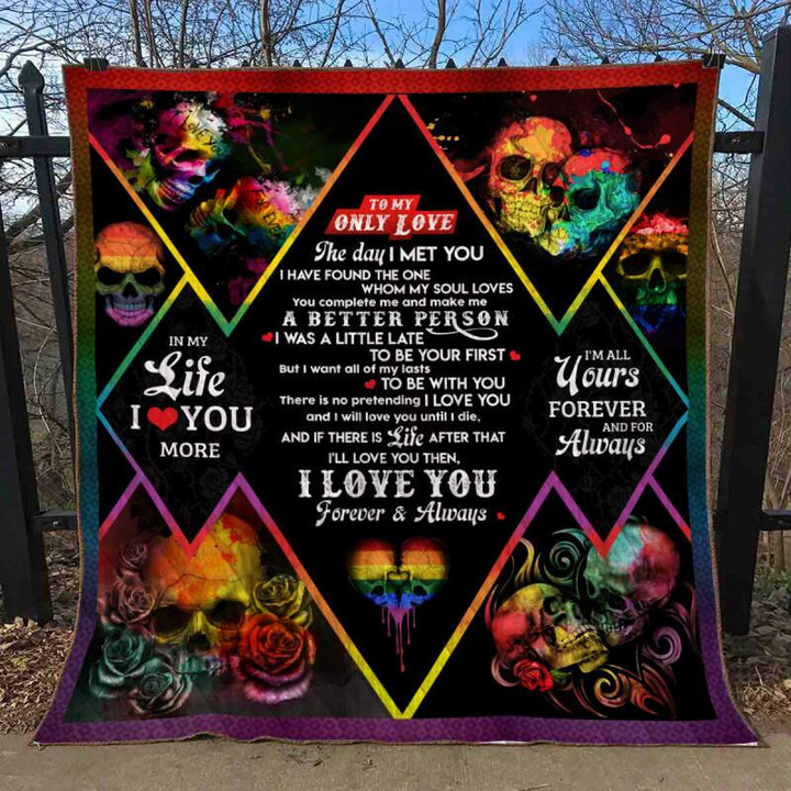 The Daymet You Lgbt Skull 3D Quilt Blanket Size Single, Twin, Full, Queen, King, Super King  