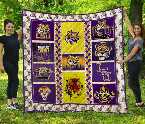 Ncaa Lsu Tigers 3D Customized Personalized 3D Customized Quilt Blanket Size Single, Twin, Full, Queen, King, Super King  , NCAA Quilt Blanket 
