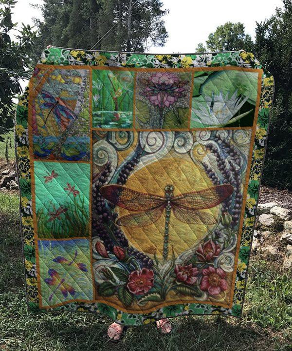 Dragonfly 3D Customized Quilt Blanket Size Single, Twin, Full, Queen, King, Super King  
