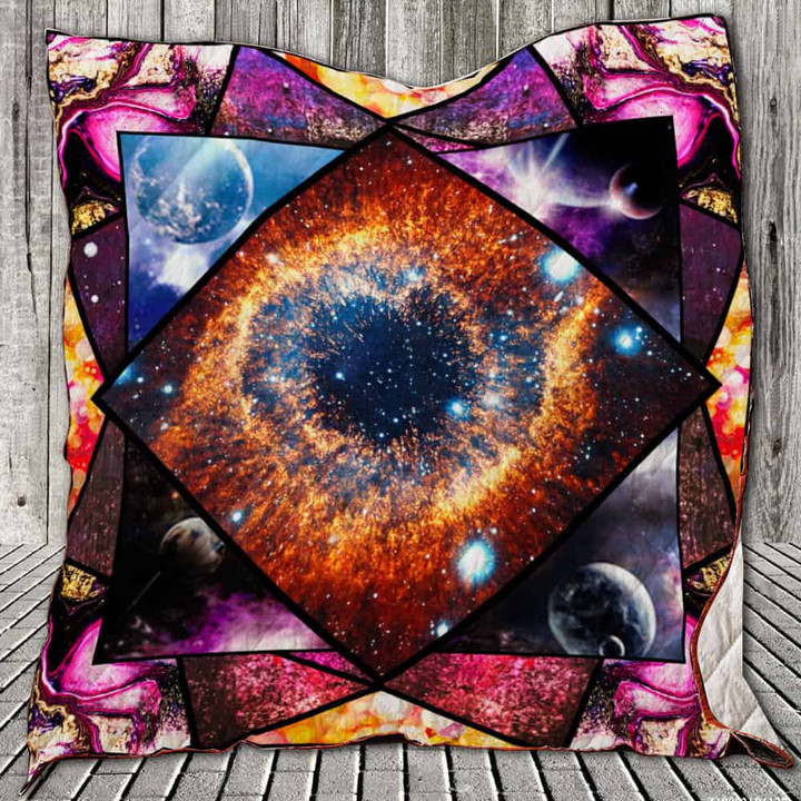 Galaxy 3D Customized Quilt Blanket Size Single, Twin, Full, Queen, King, Super King  
