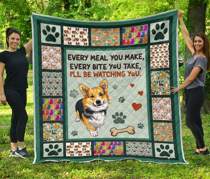 Corgi Love You 3D Quilt Blanket Size Single, Twin, Full, Queen, King, Super King  