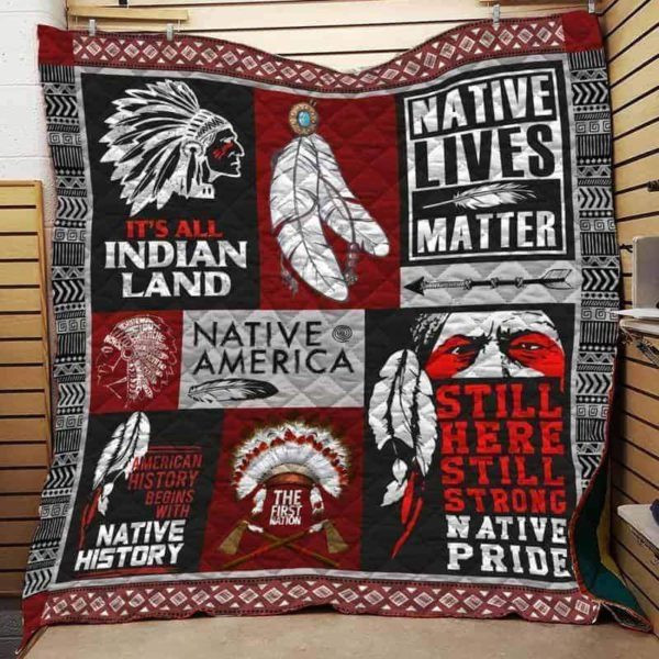 Native American 3D Customized Quilt Blanket Size Single, Twin, Full, Queen, King, Super King  