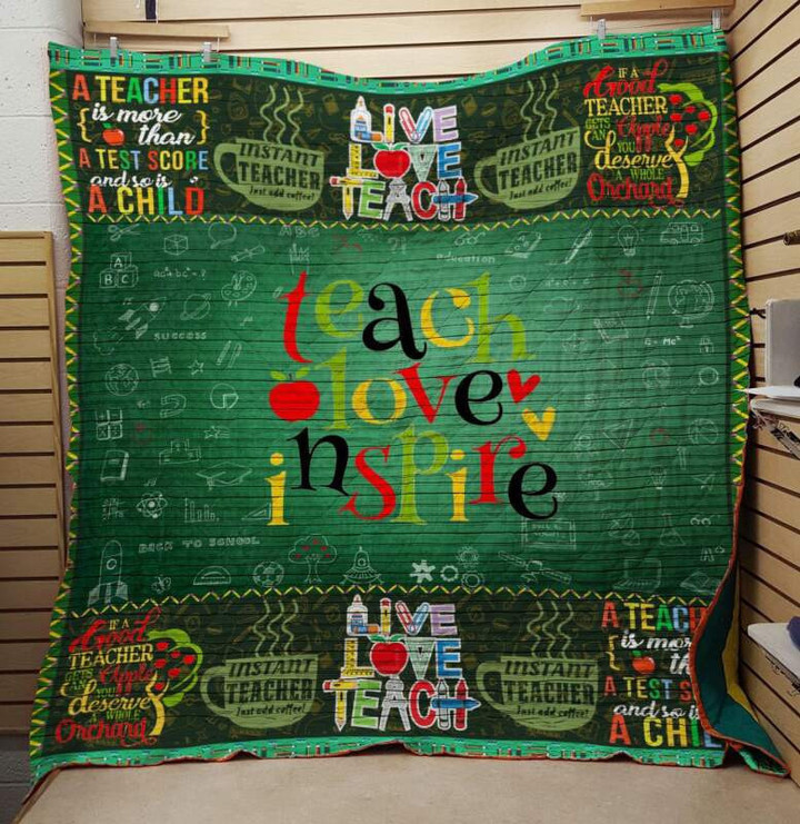 Teach Love Inspire 3D Customized Quilt Blanket Size Single, Twin, Full, Queen, King, Super King  