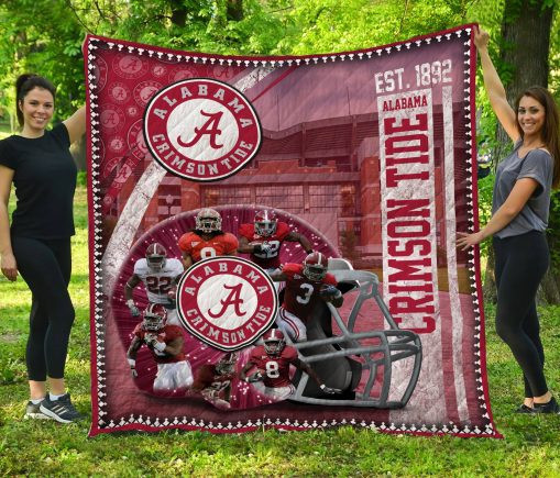 Ncaa Alabama Crimson Tide 3D Customized Personalized 3D Customized Quilt Blanket Size Single, Twin, Full, Queen, King, Super King  , NCAA Quilt Blanket 