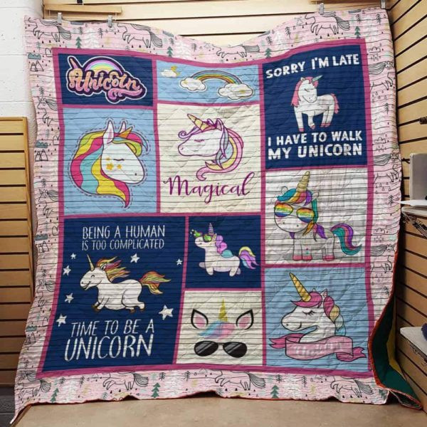 Unicorn 3D Customized Quilt Blanket Size Single, Twin, Full, Queen, King, Super King  
