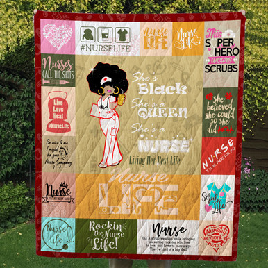 Nurse SheS Black SheS Queen Custom Quilt Qf8000 Quilt Blanket Size Single, Twin, Full, Queen, King, Super King  