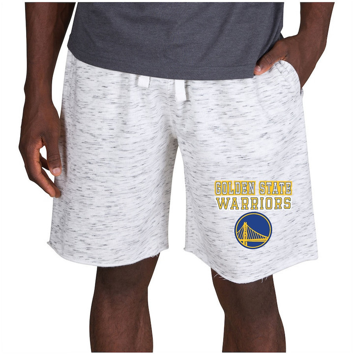 Golden State Warriors Concepts Sport Alley Fleece Shorts - White/Charcoal