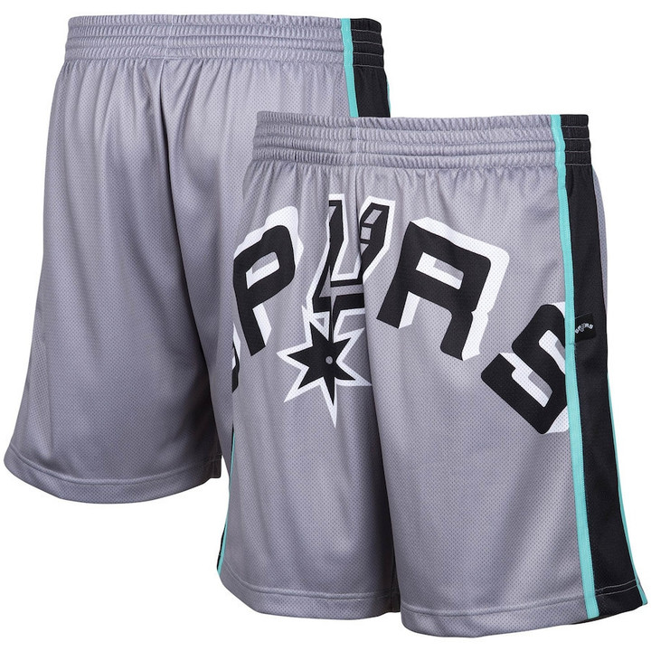 San Antonio Spurs  Hardwood Classics Big Face 2.0 Shorts - Gray
