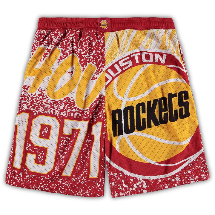 Houston Rockets  Big & Tall Hardwood Classics Jumbotron Shorts - Red