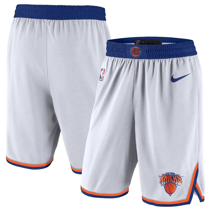 New York Knicks  White/Blue 2020/21 Association Edition Performance Swingman Shorts