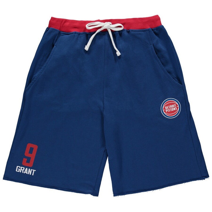 Jerami Grant Detroit Pistons Big & Tall French Terry Name & Number Shorts - Navy