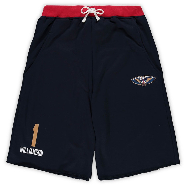 Zion Williamson New Orleans Pelicans Majestic Big & Tall French Terry Name & Number Shorts - Navy