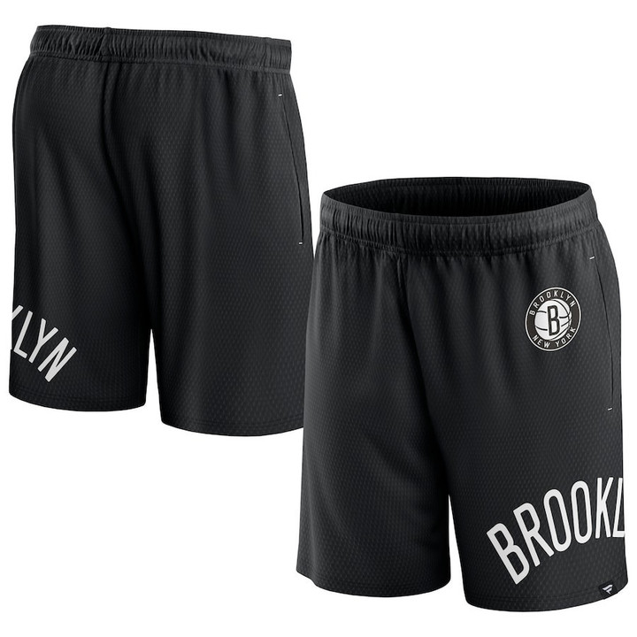 Brooklyn Netss Branded Free Throw Mesh Shorts - Black
