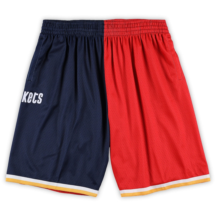 Houston Rockets  Big & Tall Hardwood Classics Split Swingman Shorts - Navy/Red