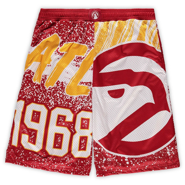 Atlanta Hawks  Big & Tall Hardwood Classics Jumbotron Shorts - Red