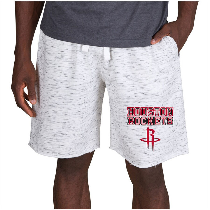 Houston Rockets Concepts Sport Alley Fleece Shorts - White/Charcoal