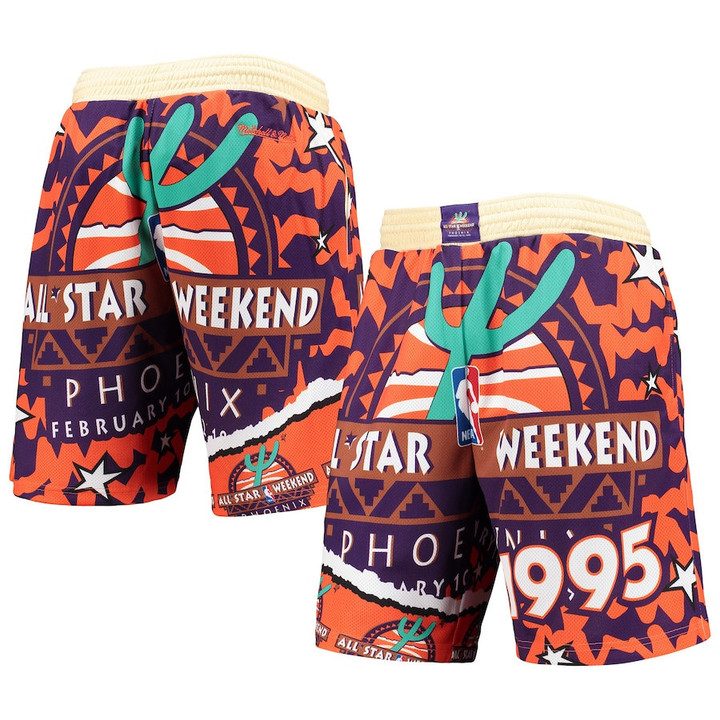 Orange/Purple Hardwood Classics 1995 All-Star Weekend Jumbotron 2.0 Mesh Shorts