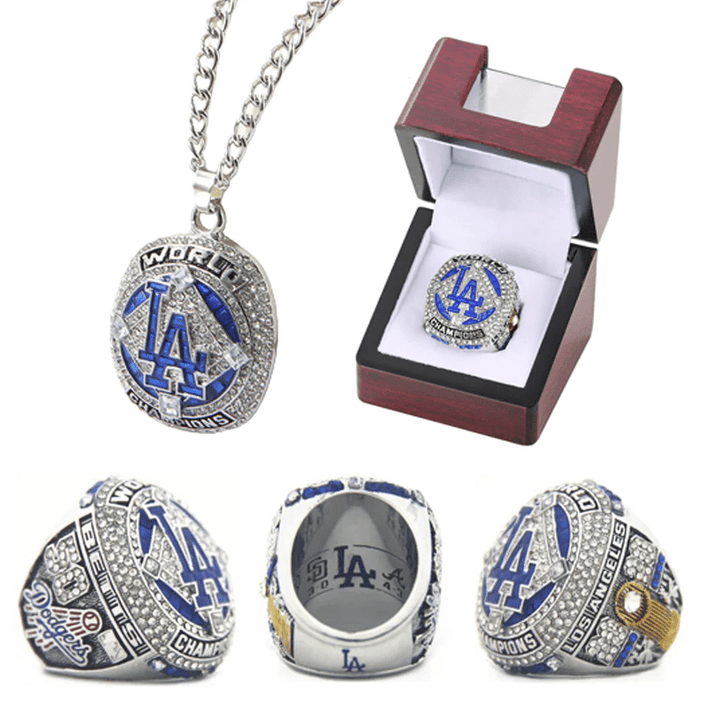 2020 Los Angeles Dodgers Premium Replica Championship Ring With Chain